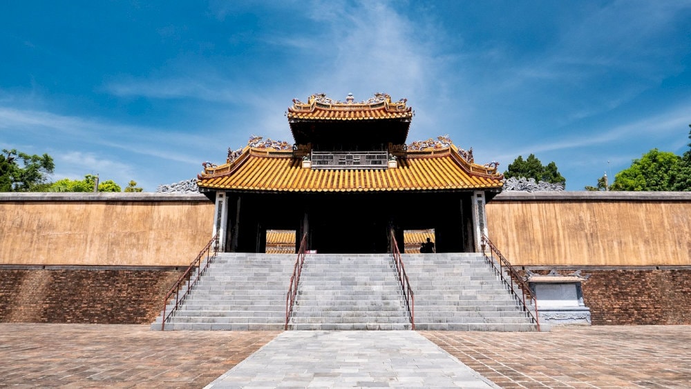 Khiem Cung Gate is the entrance to the enclosed Tomb of Tu Duc complex